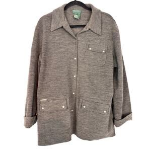 Lauren Ralph Lauren gray snap button jacket wool blend size large